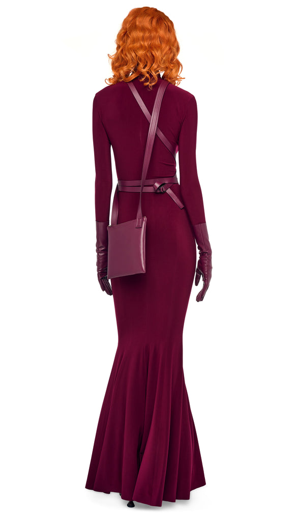 norma kamali long sleeve crew fishtail dress LONG SLEEVE TURTLE FISHTAIL GOWN – Plum – Norma Kamali