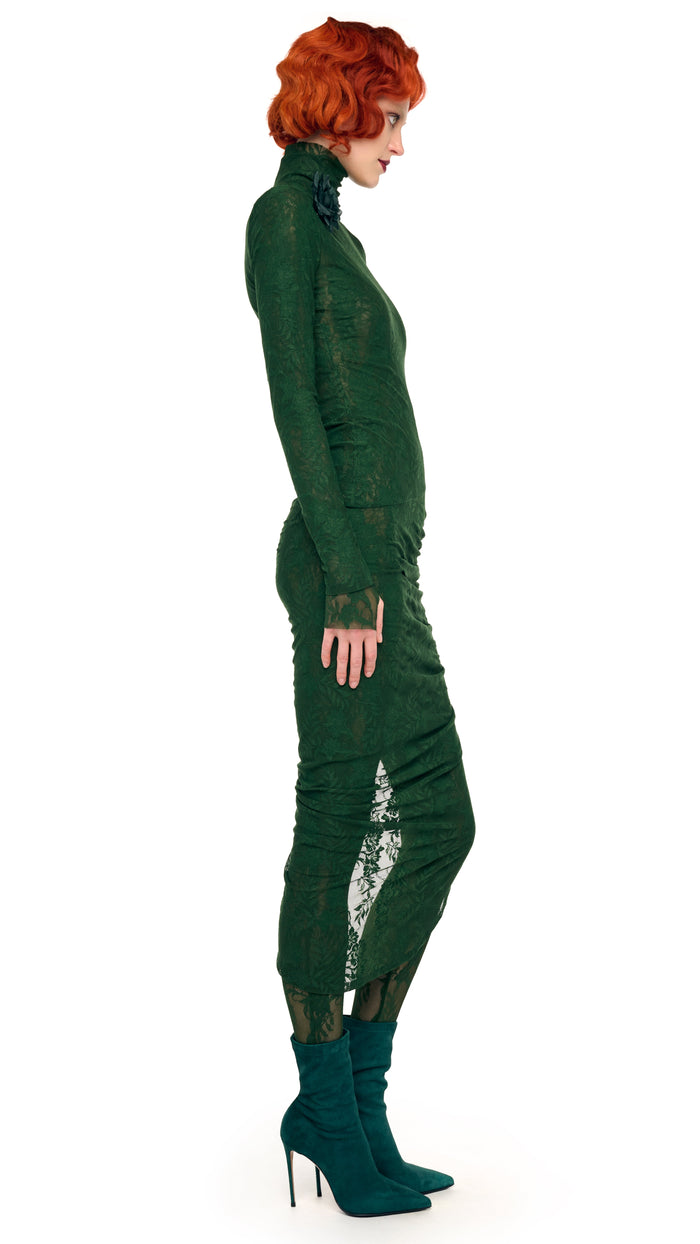 TURTLENECK SIDE DRAPE DRESS #5