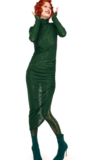 TURTLENECK SIDE DRAPE DRESS #7 Thumbnail