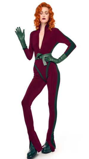 SIDE STRIPE ZIP FRONT L/S TURTLENECK BODYSUIT #12 Thumbnail