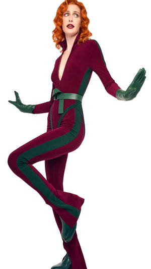 SIDE STRIPE ZIP FRONT L/S TURTLENECK BODYSUIT #14 Thumbnail