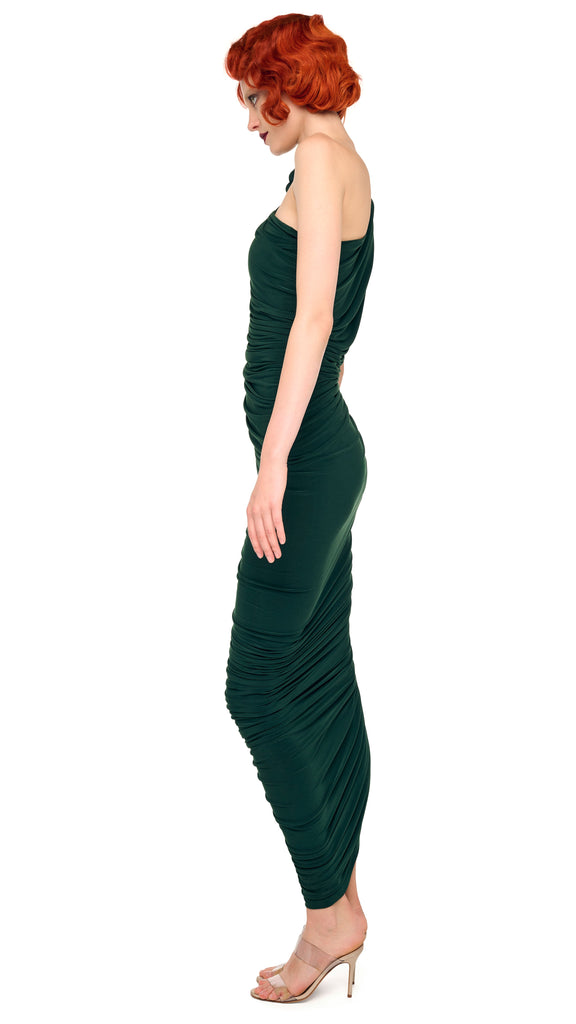DIANA GOWN – Dark Emerald – Norma Kamali