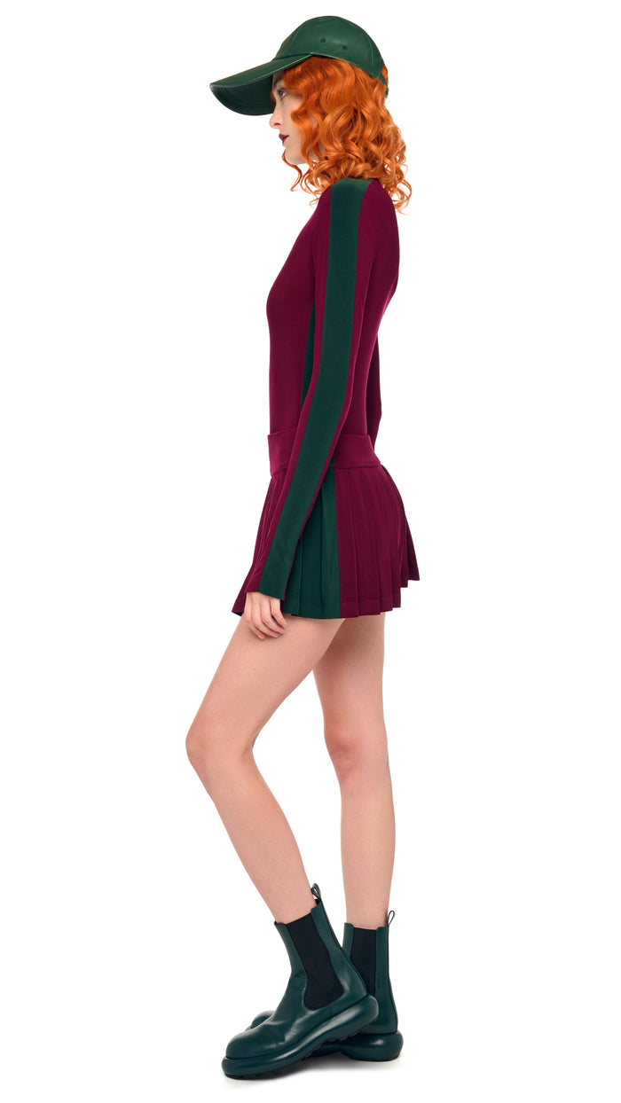 SIDE STRIPE ZIP FRONT L/S TURTLENECK BODYSUIT #17