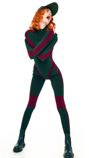 SIDE STRIPE ZIP FRONT L/S TURTLENECK BODYSUIT #13 Thumbnail