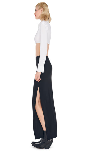 Long black skirt with side slits hotsell