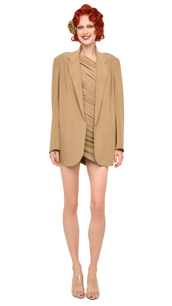 OVERSIZED SINGLE BREASTED JACKET – Camel – Norma Kamali