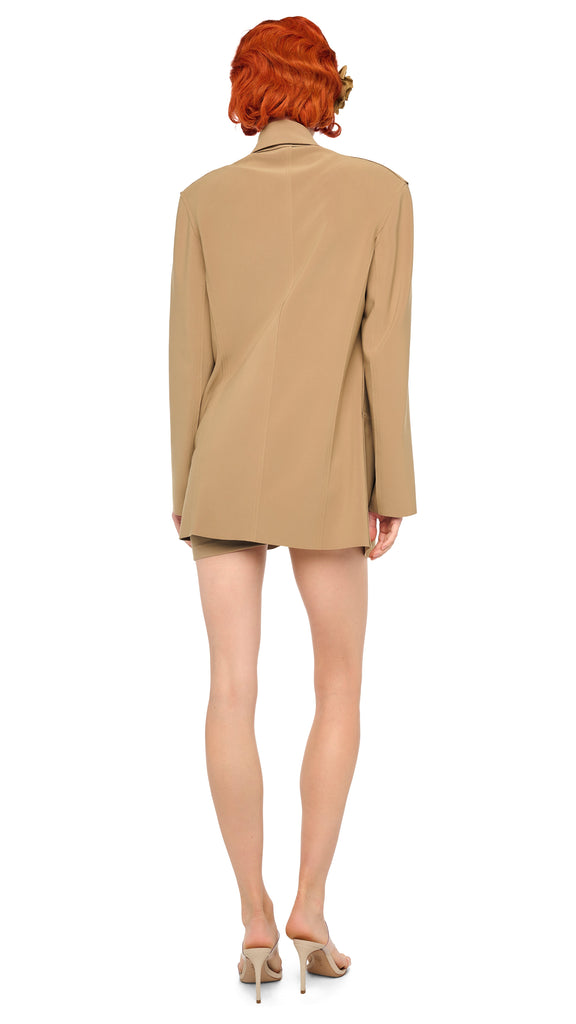 OVERSIZED SINGLE BREASTED JACKET – Camel – Norma Kamali
