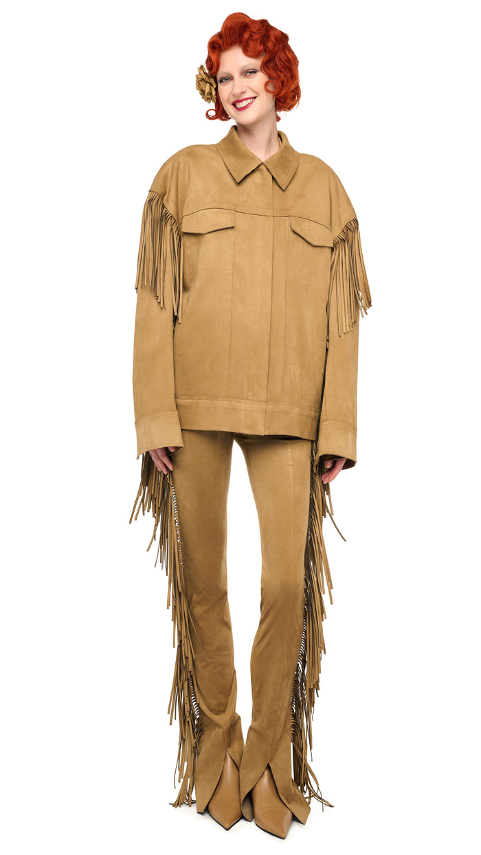 FRINGE OVERSIZED JEAN JACKET #1