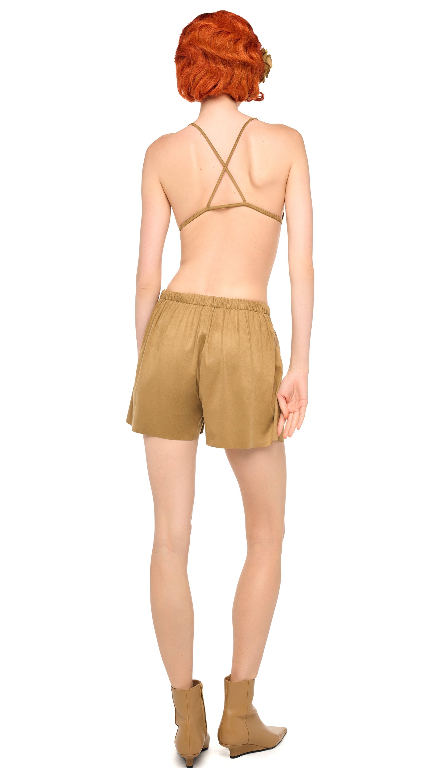 MENS PLEAT SHORT – Camel – Norma Kamali