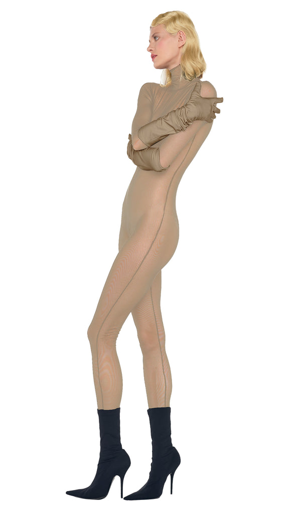 LONG SLEEVE SLIM FIT TURTLE CATSUIT – Elm – Norma Kamali