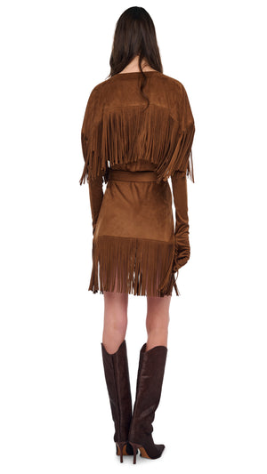 FRINGE REVERSE OBIE DRESS TO KNEE #4 Thumbnail