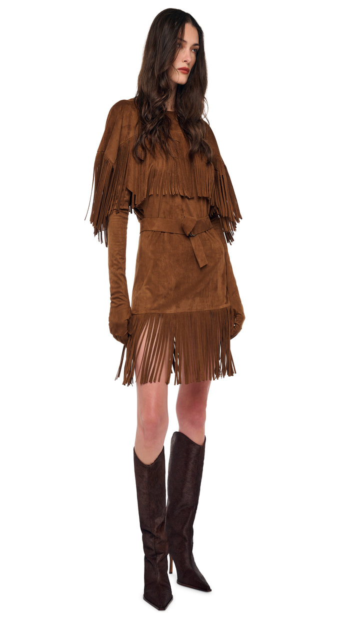 FRINGE REVERSE OBIE DRESS TO KNEE #10