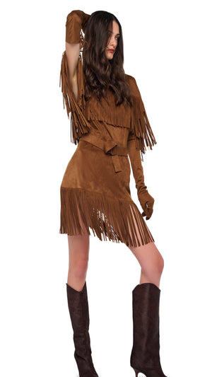 FRINGE REVERSE OBIE DRESS TO KNEE #8 Thumbnail