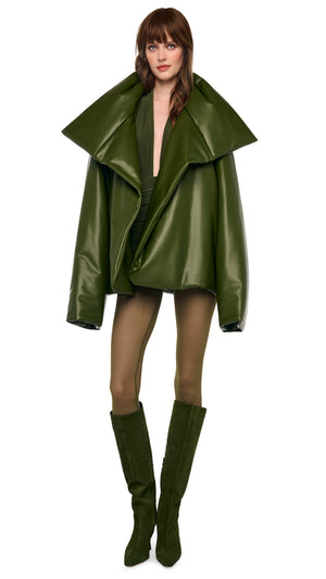 HIGH COLLAR OVERSIZED BOYFRIEND SLEEPING BAG JACKET #5 Thumbnail