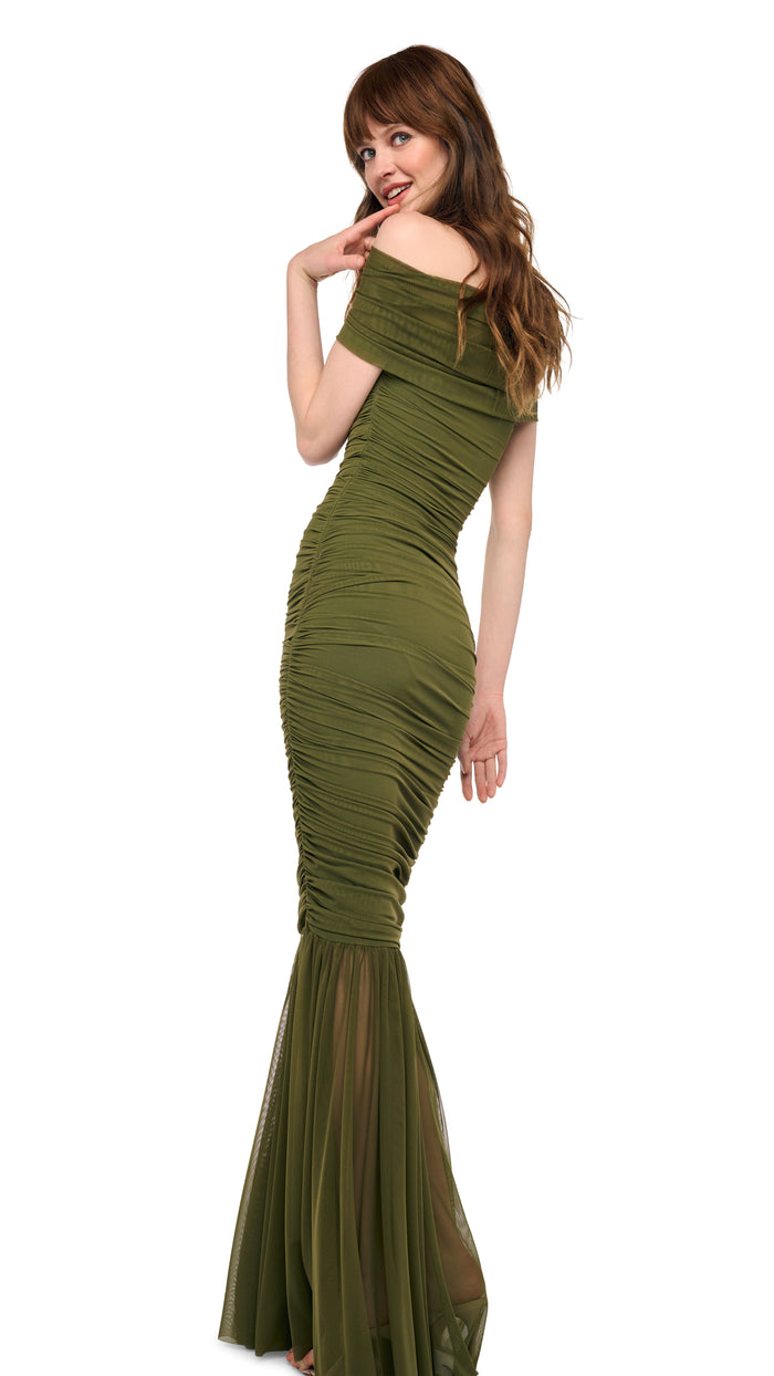 COWL NECK SHIRRED FISHTAIL GOWN #6