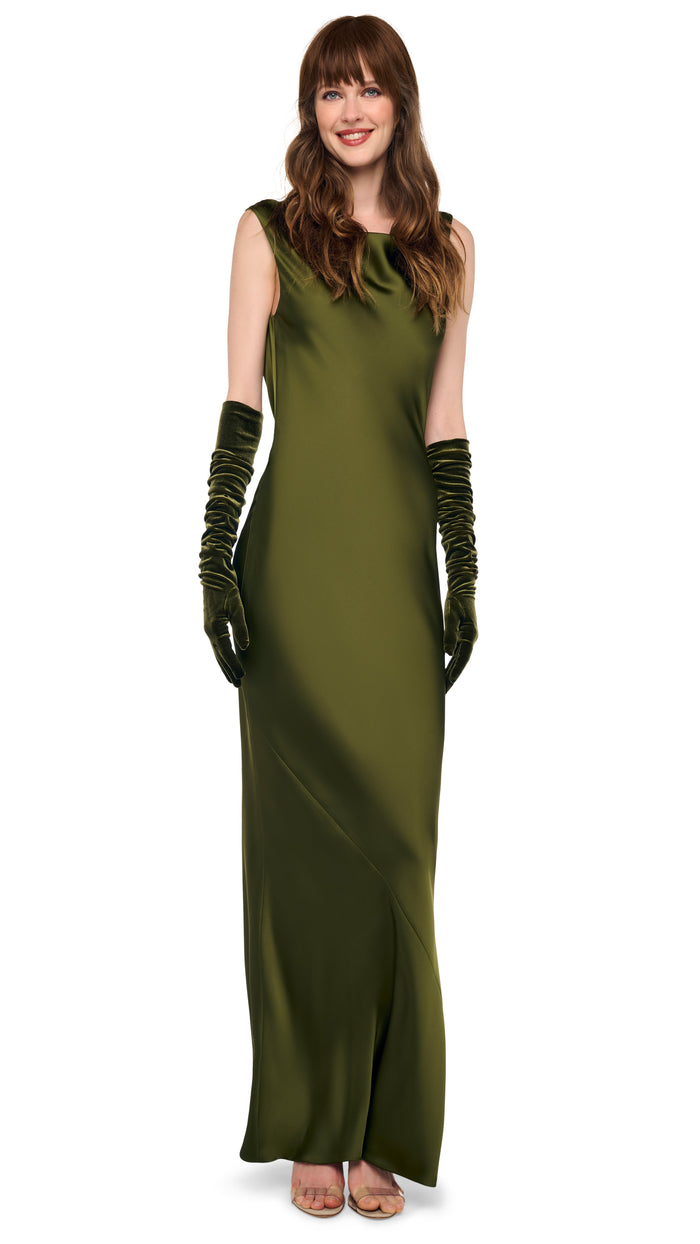 SLEEVELESS LOW BACK DRAPE GOWN #6