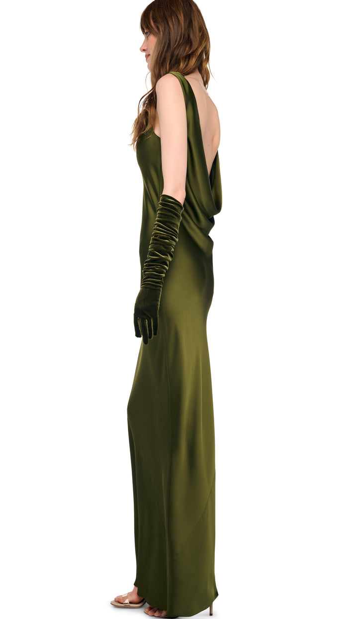 SLEEVELESS LOW BACK DRAPE GOWN #3
