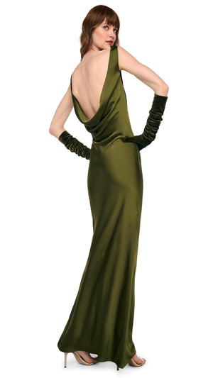 SLEEVELESS LOW BACK DRAPE GOWN #1 Thumbnail