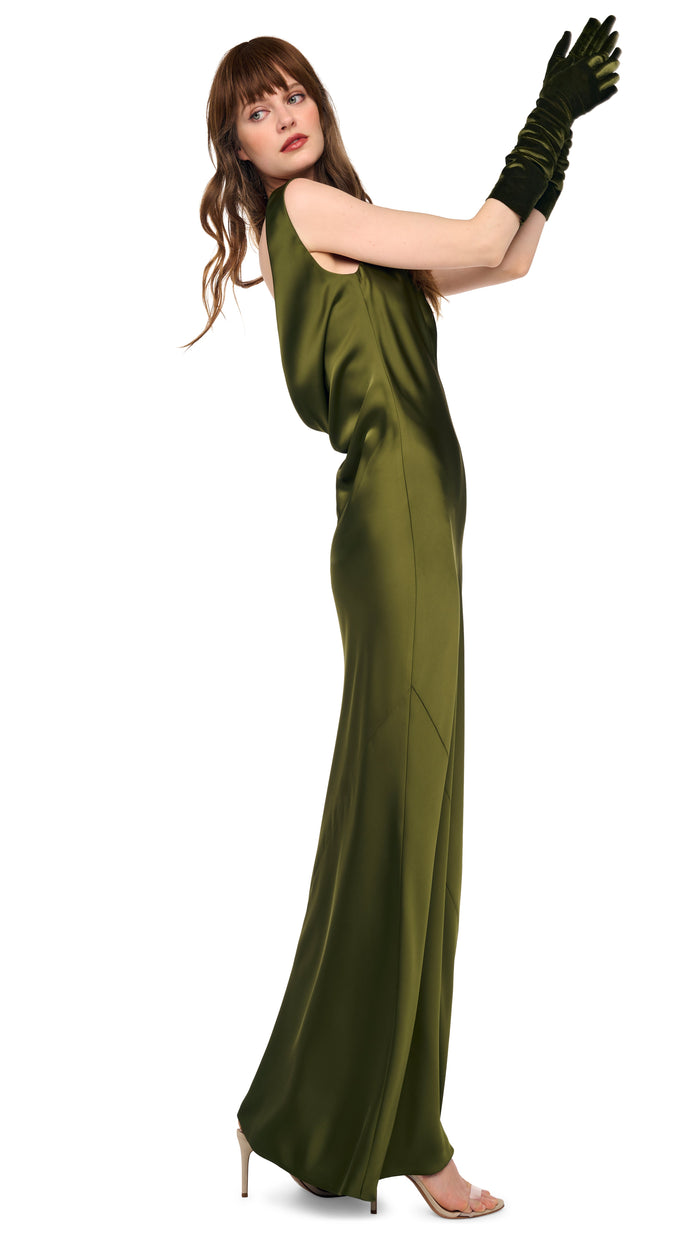 SLEEVELESS LOW BACK DRAPE GOWN #5