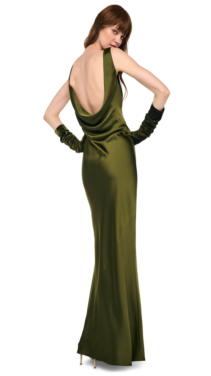 SLEEVELESS LOW BACK DRAPE GOWN #8