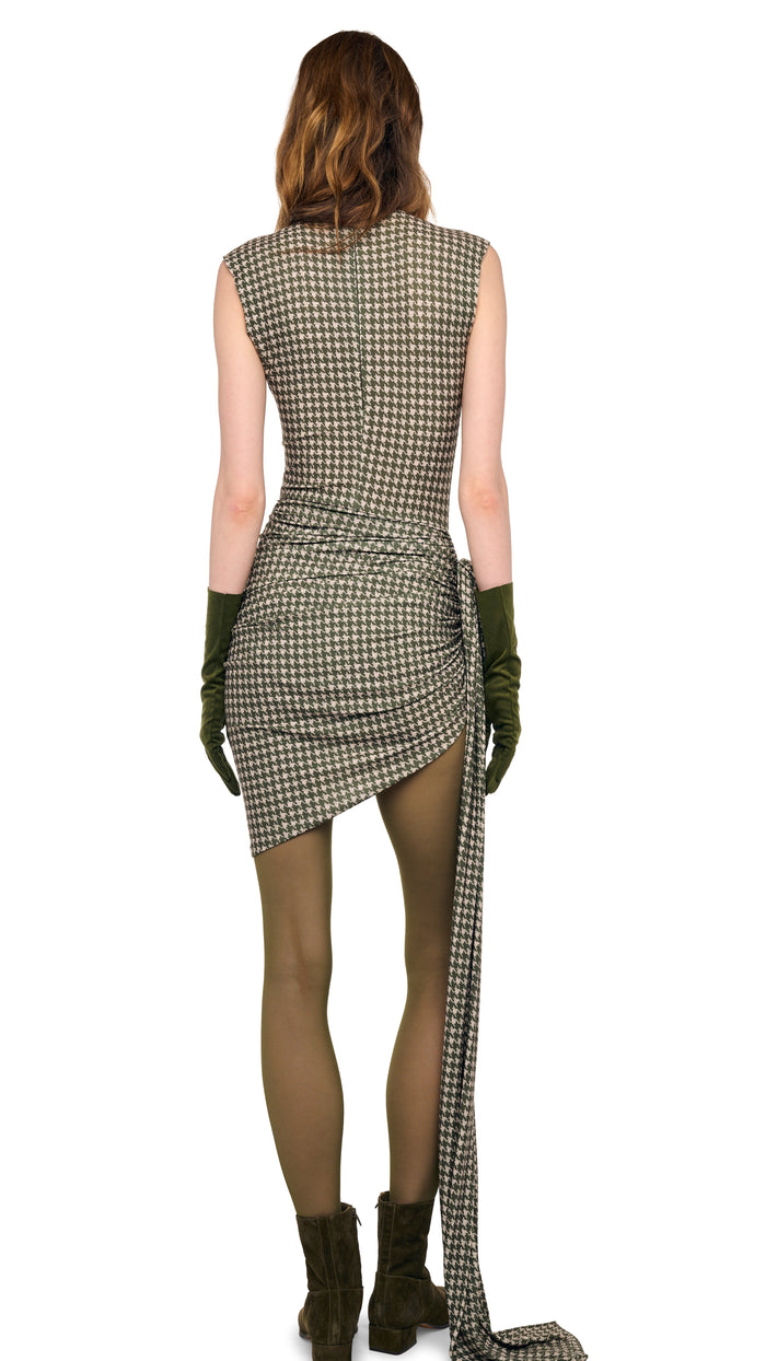 SLEEVELESS SIDE DRAPE MINI DRESS W/ BOW #6