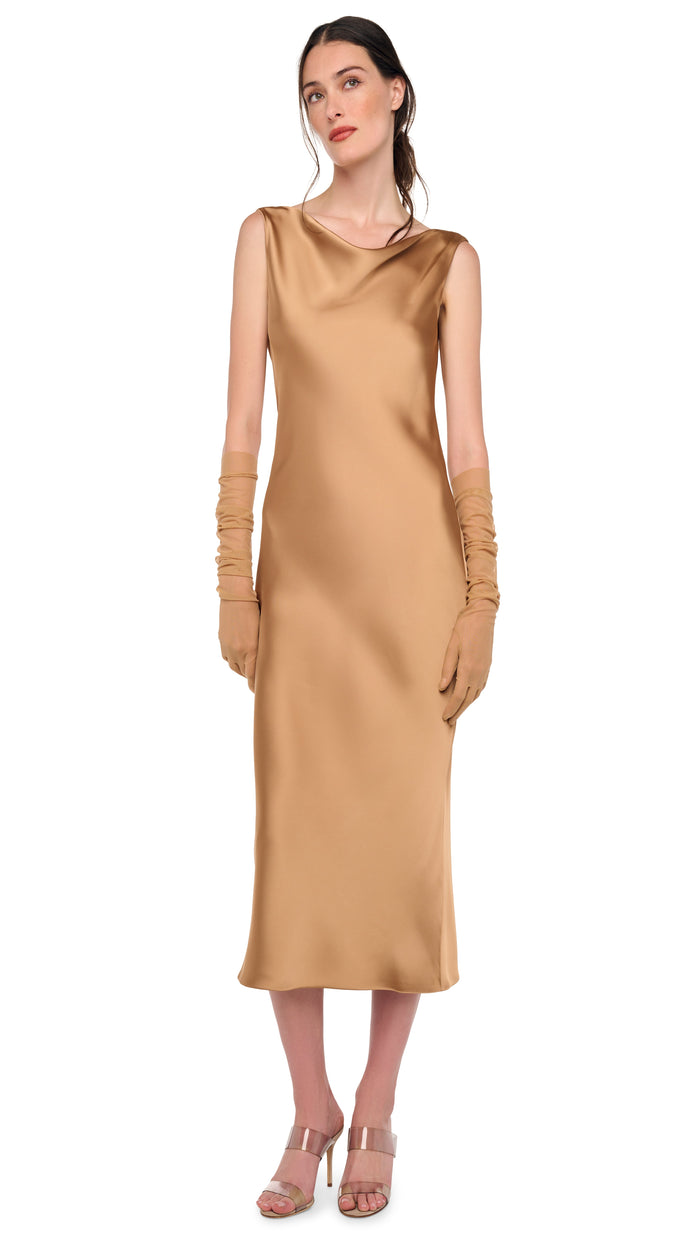SLEEVELESS LOW BACK DRAPE DRESS #2