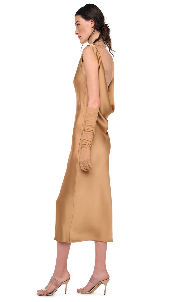 SLEEVELESS LOW BACK DRAPE DRESS #3