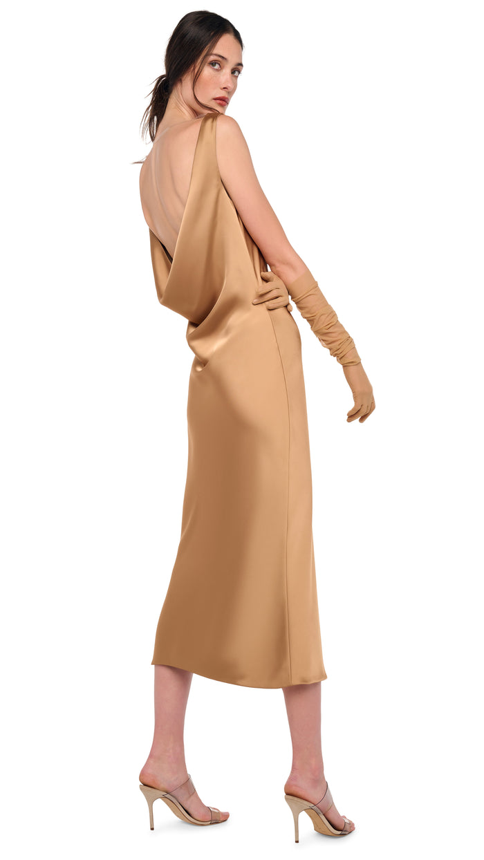 SLEEVELESS LOW BACK DRAPE DRESS #5