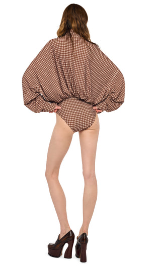 OVERSIZED NK SHIRT BODYSUIT W/ BOW #4 Thumbnail