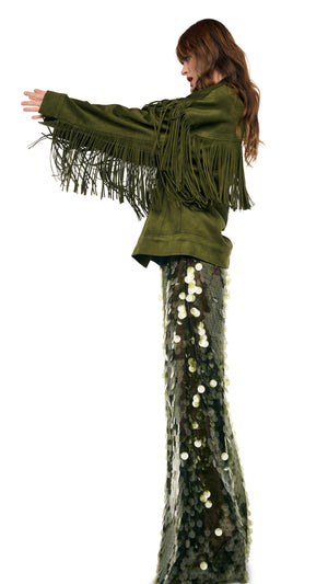 FRINGE OVERSIZED JEAN JACKET #1 Thumbnail