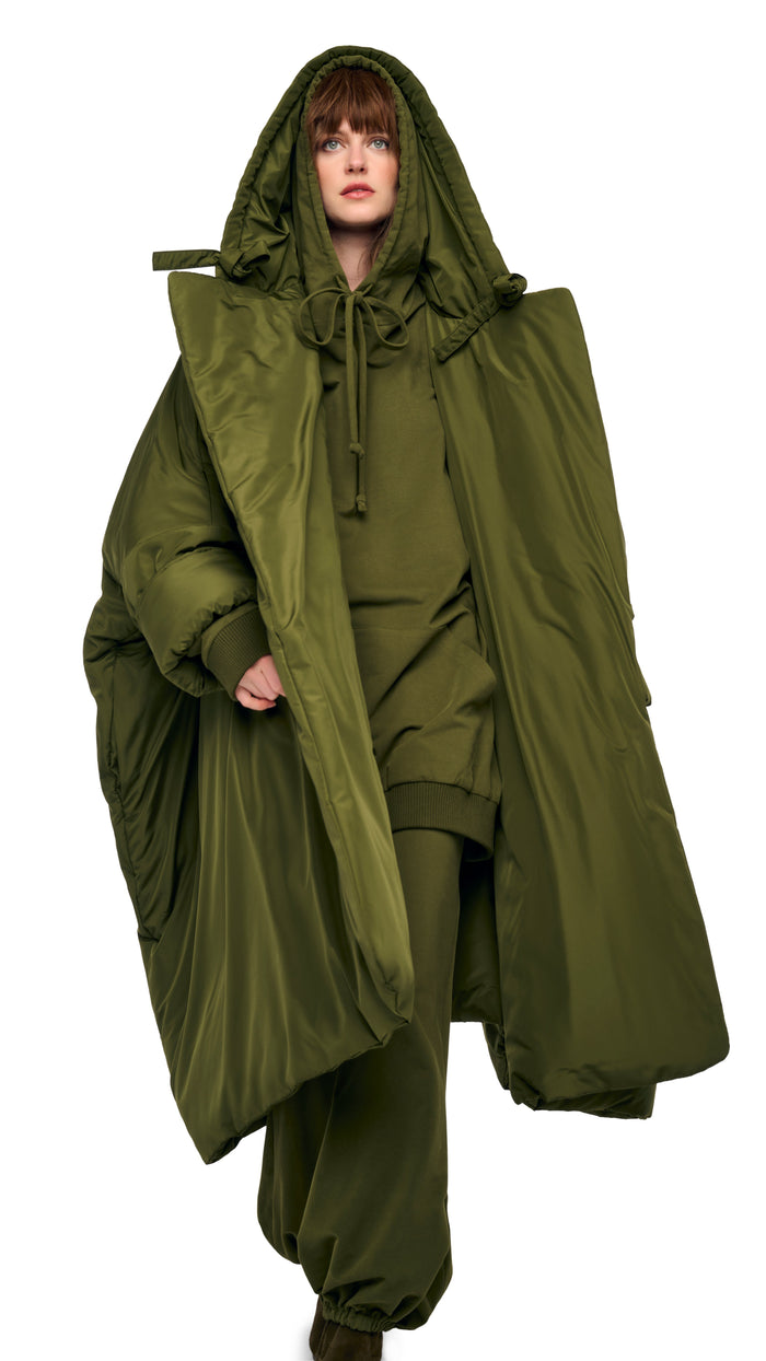HOODED BLANKET SLEEPING BAG COAT #1