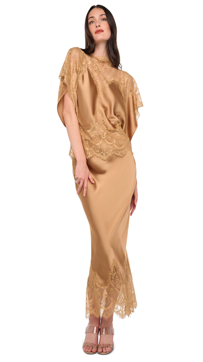 BIAS MIDCALF SKIRT W/ LACE #6