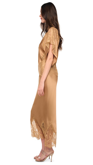BIAS MIDCALF SKIRT W/ LACE #2 Thumbnail