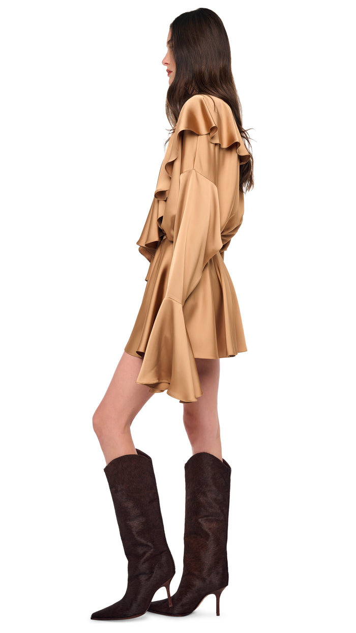 LONG SLEEVE DEEP V RUFFLE BODYSUIT #3
