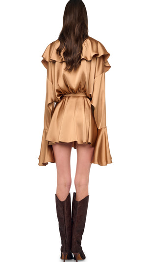 LONG SLEEVE DEEP V RUFFLE BODYSUIT #4 Thumbnail