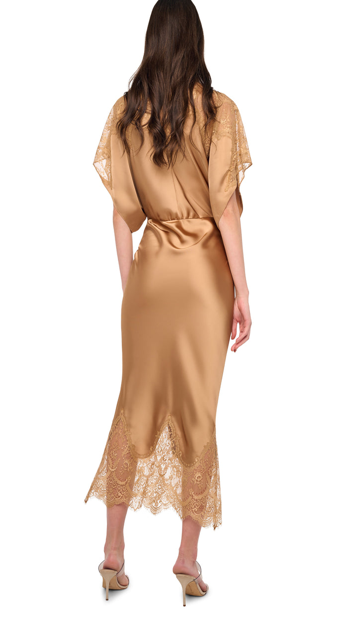 REVERSE OBIE MIDCALF DRESS W/ LACE #4