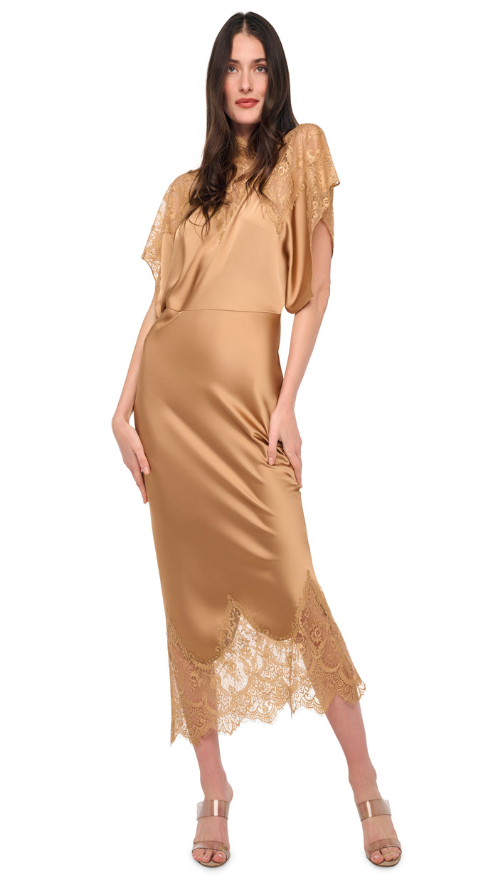 REVERSE OBIE MIDCALF DRESS W/ LACE #7