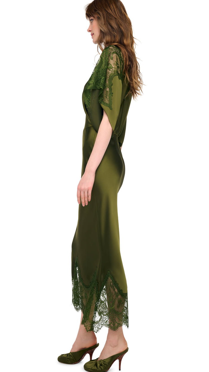 REVERSE OBIE MIDCALF DRESS W/ LACE #2