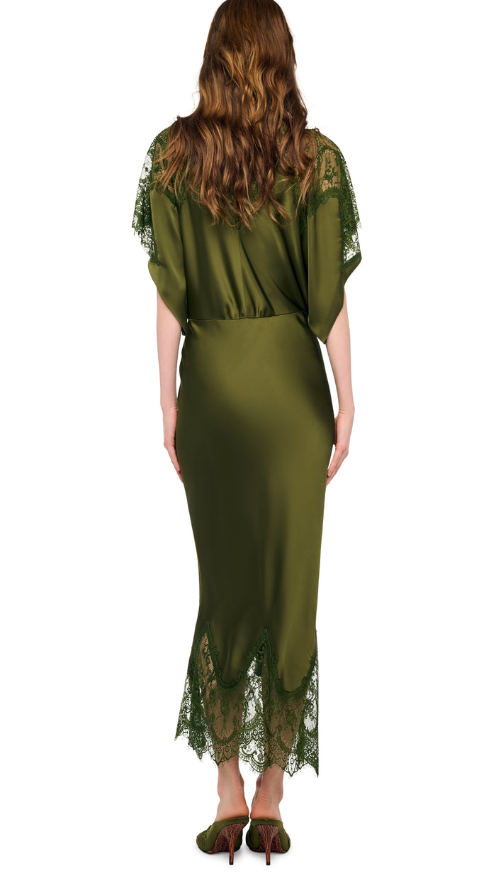 REVERSE OBIE MIDCALF DRESS W/ LACE #3