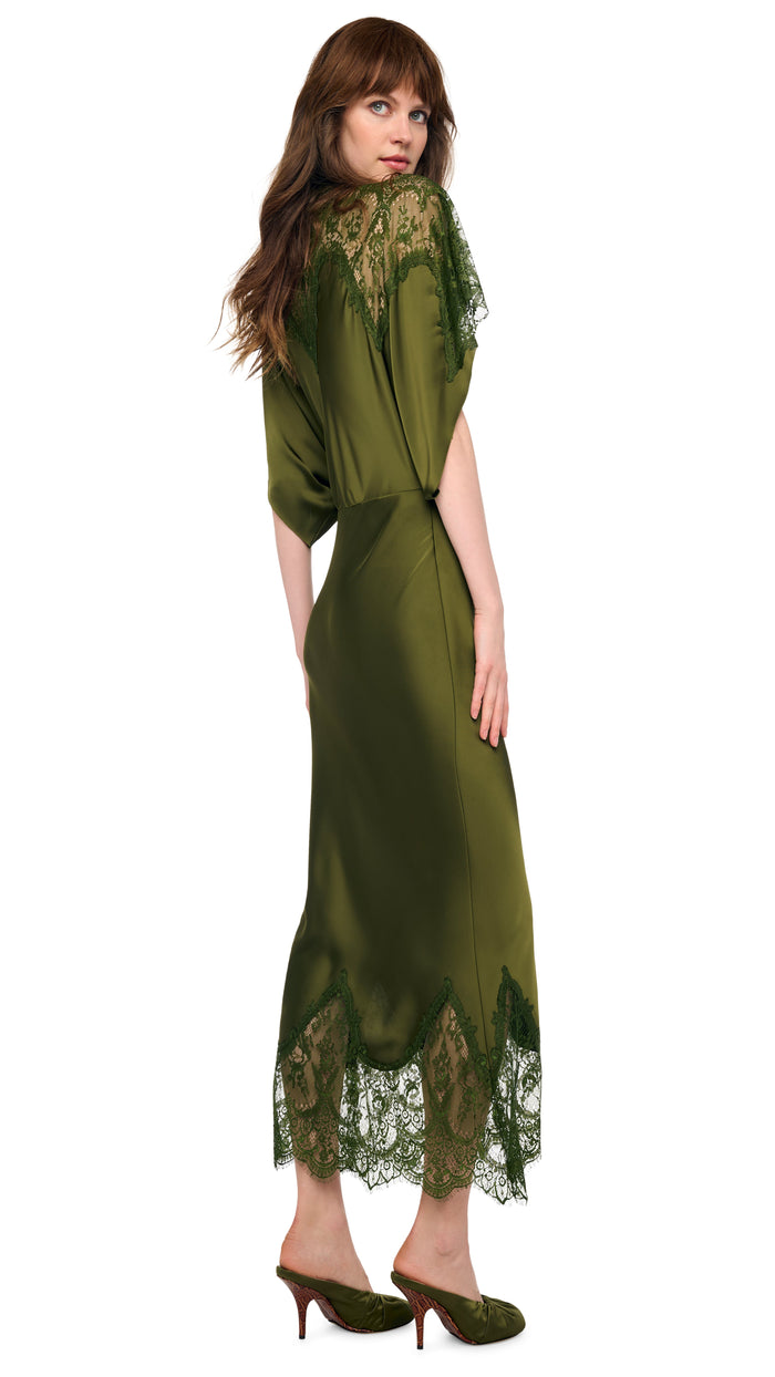 REVERSE OBIE MIDCALF DRESS W/ LACE #4