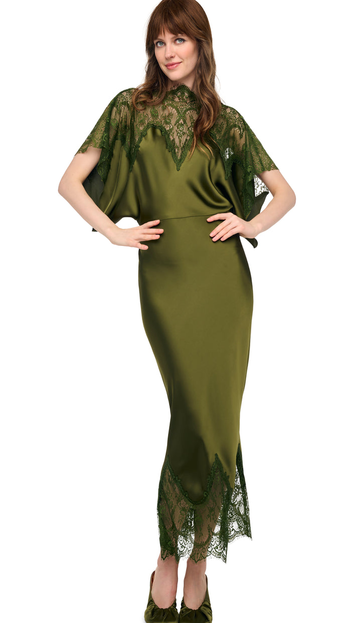 REVERSE OBIE MIDCALF DRESS W/ LACE #5