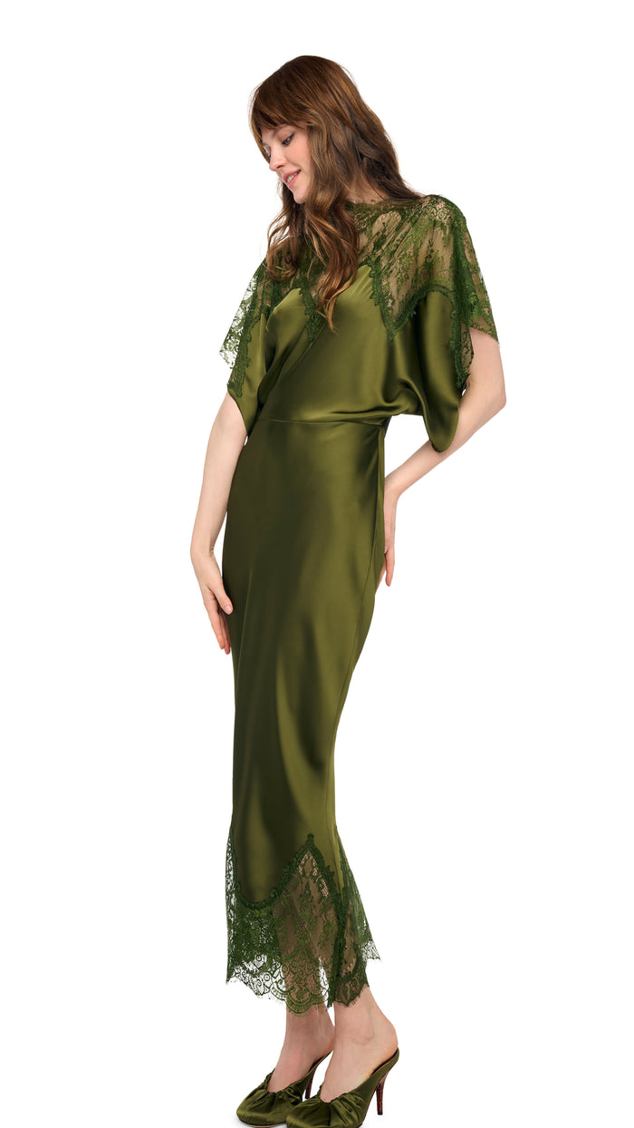 REVERSE OBIE MIDCALF DRESS W/ LACE #6