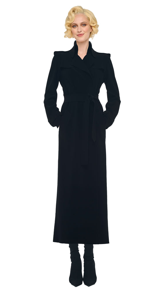 OVERSIZED DOUBLE BREASTED TRENCH – Black – Norma Kamali