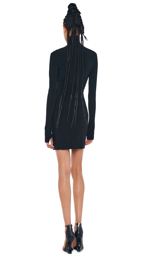 Norma Kamali Dress Norma Kamali Women's Long Sleeve Turtleneck Pickleball  Dress - Slim Fit With Built-In Bodysuit Women's Long Sleeve Turtleneck Dress