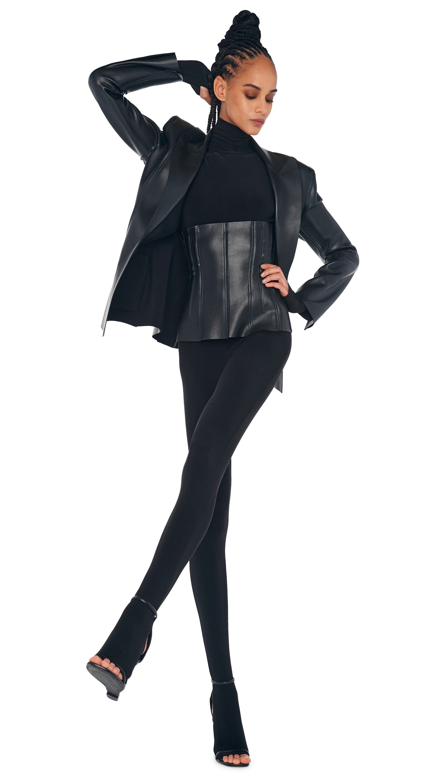 TURTLE CATSUIT WITH FOOTIE – Black – Norma Kamali