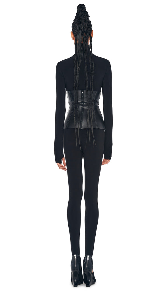 $295 Norma Kamali Women's Beige Black Lace Floral Corset Mio