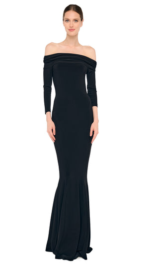 3/4 SLEEVE COWL FISHTAIL GOWN #1 Thumbnail