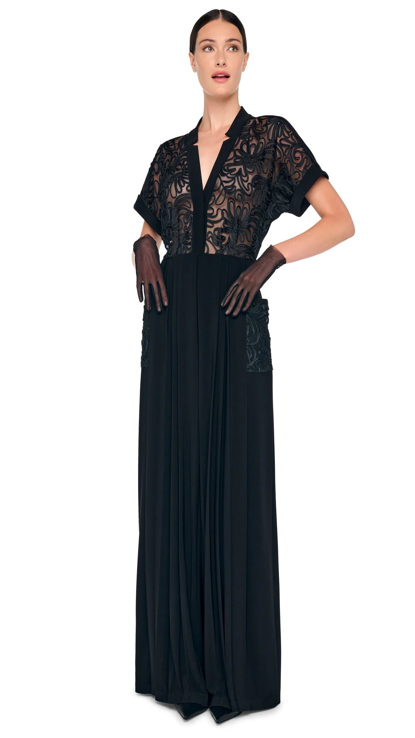 GERALYN SHORT SLEEVE JUMPSUIT – Black – Norma Kamali