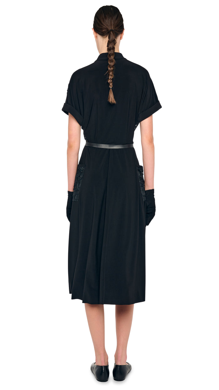 GERALYN SHORT SLEEVE DRESS – Black – Norma Kamali
