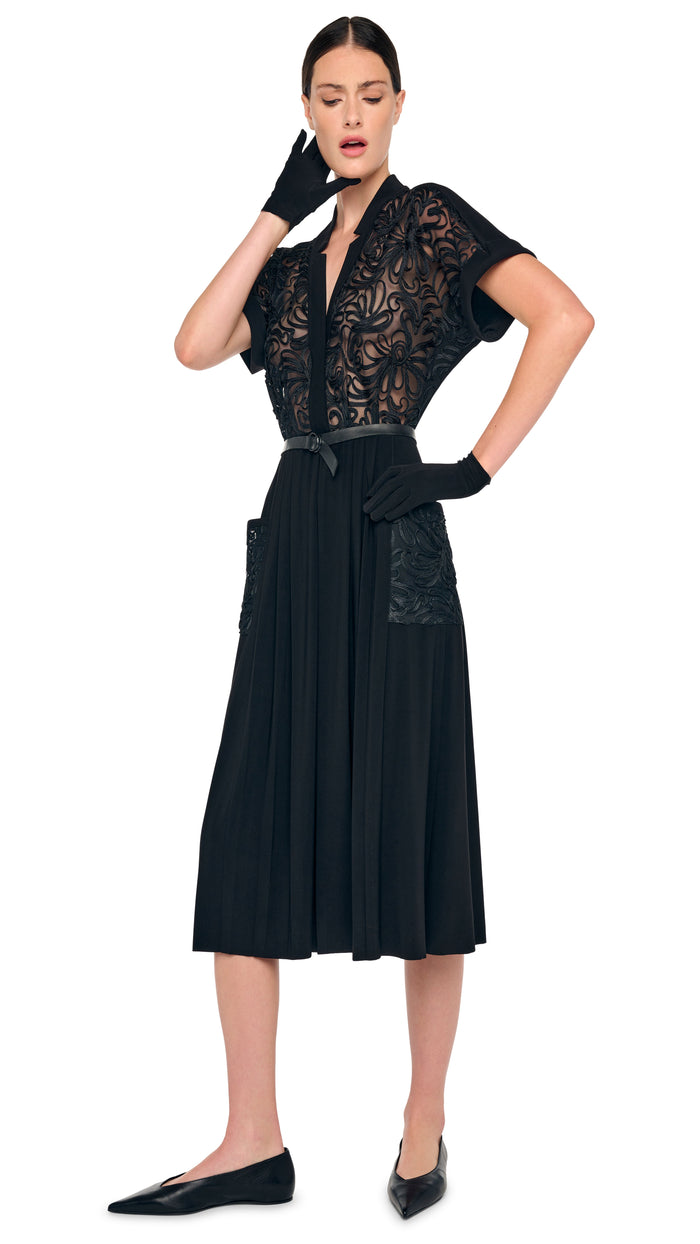 ロミー GERALYN SHORT SLEEVE DRESS – Black – Norma Kamali